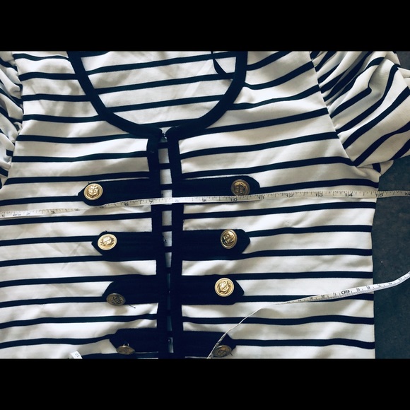 Zinga military style striped top , size  petite M. - Picture 8 of 9